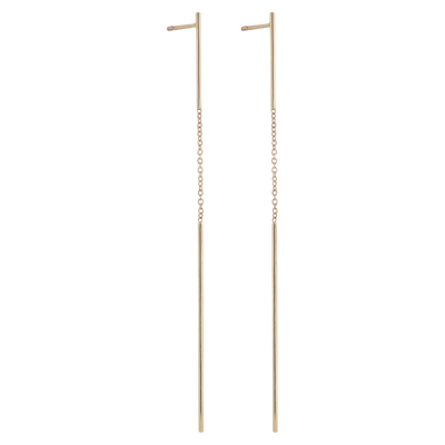 Double stick chained earrings